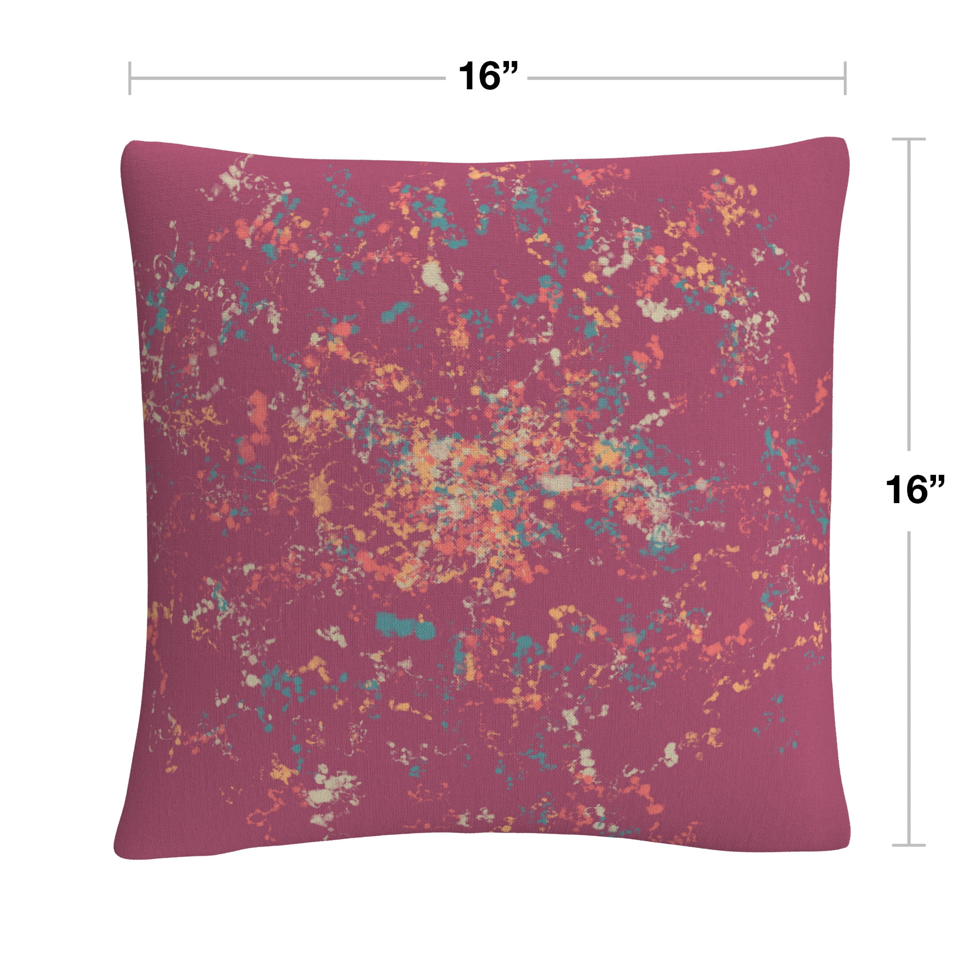 Speckled Colorful Splatter Abstract 8 By Abc 16 X 16 Decorative Throw Pillow