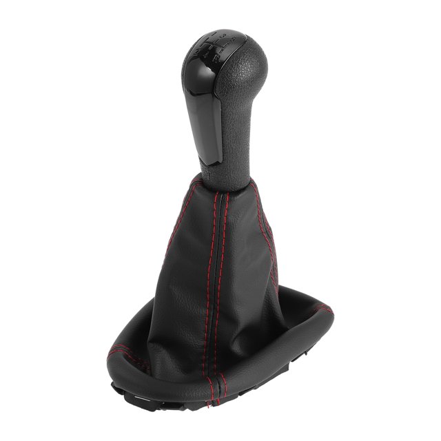 Pomo de Cambio Manual de 5 Velocidades con Cubierta para Chevrolet Spark 2011-2015 Plástico Cuero Sintético Palanca de Cambio Automotriz Negro Rojo