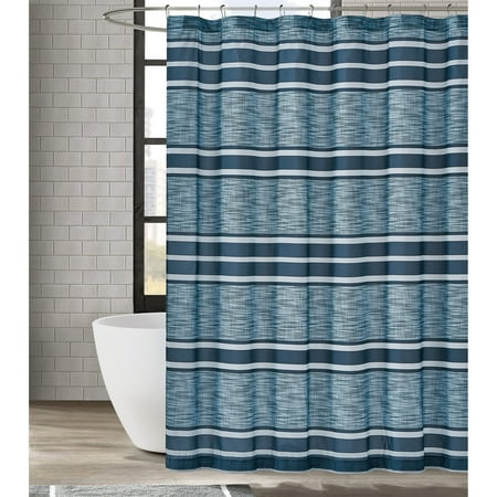 London Fog Mitchell Stripe 72 Square Shower Curtain
