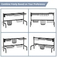 thumbnail image 3 of Resenkos 2 Tier Adjustable Over Sink Dish Drying Rack with 8 Hooks, Over Sink Dish Drying Rack for Kitchen Counter Organizer Storage Space Saver, 3 of 10