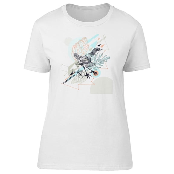 Abstract Floral Dove Bird Tee Women's -Image by Shutterstock