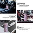 thumbnail image 3 of Leopard Print Insulated Stainless Steel Water Bottle with Straw & Cleaning Brush – 18 Oz | Leakproof, BPA-Free, 304 Stainless Steel, Wide Mouth, Travel Mug for Car, Gym, Office, 3 of 5