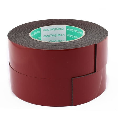 Unique Bargains 2 Pcs Black Strong Double Sided Adhesive Tape Sponge Tape 40MM Width 5M Long