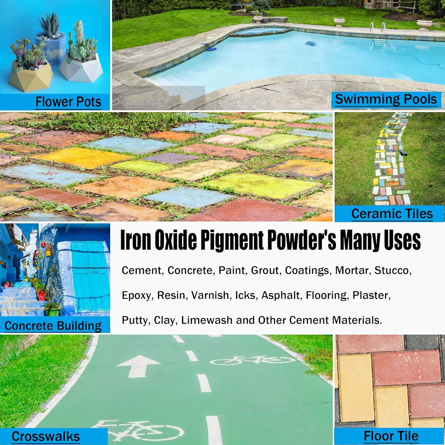 Color Pigment - Iron Oxide Powder for Epoxy Resin Making, Slime & Candle Jars, Concrete, Cement, Mortar, Grout, Gypsum, Water-Based Paint, Plaster Concrete Pigment (Brown, 8 Ounces)