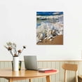 thumbnail image 2 of ONETECH Beach Waves Wall Art Ocean Decor Sands Seashell Starfish Nature Pictures Blue Canvas Artwork Turquoise Wall Art for Bathroom Bedroom Living Room Office Kitchen Wall Decor, 2 of 4
