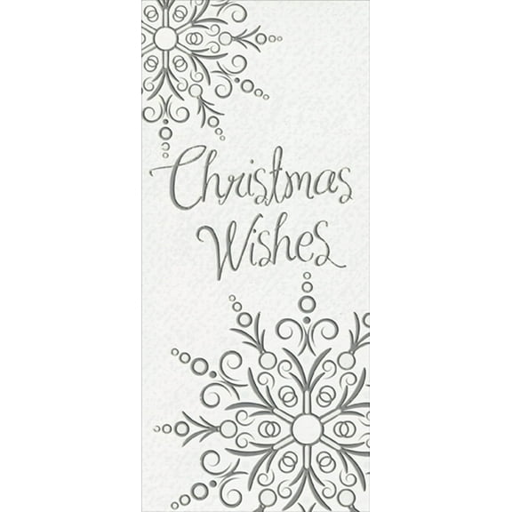 Designer Greetings Two Large Silver Foil Snowflakes Package of 8 Christmas Money / Gift Card Holders