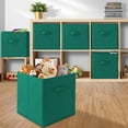 thumbnail image 5 of Casafield Set of 6 Fabric Storage Cube Bins, Teal Green - 13" Collapsible Foldable Cloth Baskets for Shelves and Cubby Organizers, 5 of 7