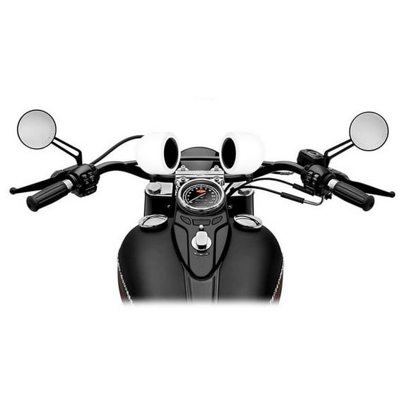 (2) Rockville MAC40B 4" White Swivel Aluminum Motorcycle Handlebar Speaker Pods