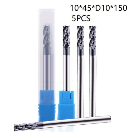 

5PCS 45° 4 Flute 2/5in end mill solid carbide TIALN coated X 1-4/5 X 6in CNC Bit