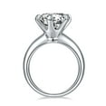 thumbnail image 2 of 5 Carat Moissanite Solitaire Engagement Ring in Platinum Plated Silver (Certified, 11 MM) SIZE 6.5, 2 of 2