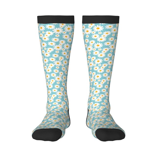 Balery Daisy Floral A Calcetines novedosos Calcetines deportivos Calcetines hasta la rodilla Calcetines de algodón Calcetines originales y geniales