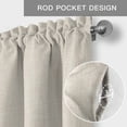 thumbnail image 6 of Grey Striped Farmhouse Short Window Curtain Valances, Beige Geometric Modern Minimalist Rod Pocket Kitchen Valances for Living Room Bedroom Bathroom Cafe 60" x 18", 6 of 8