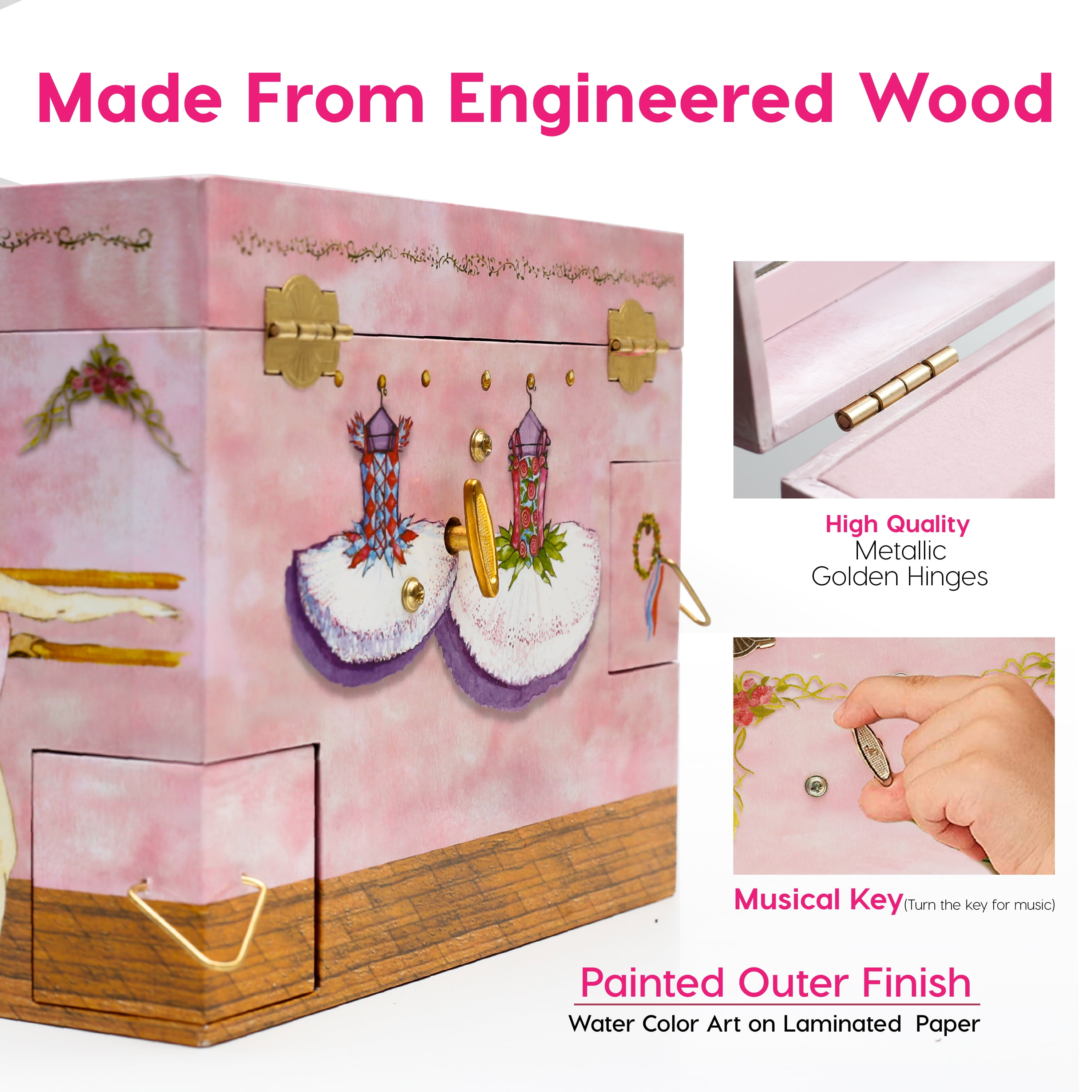 Enchantmints Ballet School - Dance Recital Gifts for Girls Ballerina Toys Ballerina Gifts Ballet Recital Gifts for Little Girls Girls Jewelry Box Age 3+