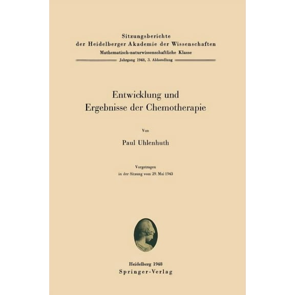 Entwicklung Und Ergebnisse Der Chemotherapie, (Paperback)