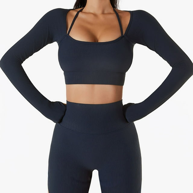 Camiseta de yoga de manga larga, camiseta de yoga para mujer, ropa deportiva de entrenamiento físico, deporte de yoga de manga larga, compacto y liviano