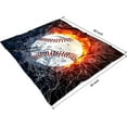 thumbnail image 3 of Baseball Blanket for Boys 50"x60" 3D Printed Ball in Fire Blankets for Youth Adult Flannel Throw Home Decor for Couch Room, 3 of 6