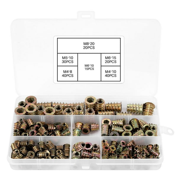 Threaded Inserts Nuts Wood Insert Assortment Tool Kit M4/M5/M6/M8