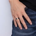 thumbnail image 2 of Men 18K Gold Plated Tungsten Carbide Engagement Wedding Band Ring, 2 of 4