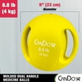 thumbnail image 2 of CanDo Molded Dual-Handle Medicine Ball for Strength Training, Core Workouts, Warmups, Cardio, and Plyometrics with Handles for Home and Clinic Use, 2 of 6