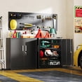 thumbnail image 2 of Metal Garage Storage Cabinet with Doors and Adjustable Shelves, 35.4" Locker Organizer Steel Garage Cabinets, Lockable File Cabinet for Home, Office, Warehouse, Tools, 2 of 9