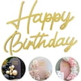 thumbnail image 1 of Happy Birthday Wooden Sign for Backdrop Gold Cutout Letters Plaque Happy Birthday Letters Sign for Balloon Arch Backdrop Birthday Party Baby Shower Photography Background Decorations - Gold, 1 of 7