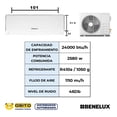 thumbnail image 2 of Aire Acondicionado Minisplit Platino Benelux Frío 24,000 Btu, 2 of 4