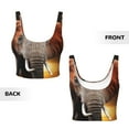 thumbnail image 5 of Xecao Elephant Sunset in Kenya for Sports Bra with Removable Pads, Crop Tank Top Design, Women's Longline Sports Bra - Non-Wired - Medium, 5 of 9