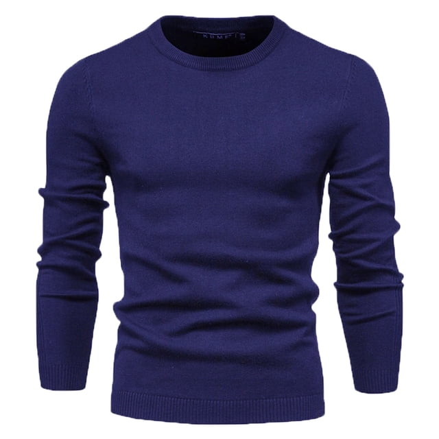 Birdeem Chemises Chaudes à Manches Longues pour Hommes Couleur Unie Col Rond Chandail à Manches Longues Chemise de Base Ample Haut Chandail Chemises à Manches Longues