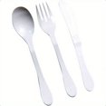 thumbnail image 2 of QUTETN Eco 24pcs Fork Knife Spoon Plant Based Cutlery Reusable Bamboo Flatware Set White, 2 of 4