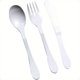 thumbnail image 2 of QUTETN Eco 24pcs Fork Knife Spoon Plant Based Cutlery Reusable Bamboo Flatware Set White, 2 of 4