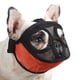 thumbnail image 1 of Bozal de hocico corto para perro, de malla transpirable y cara plana para bulldog, con máscara (negro-naranja), 1 of 6