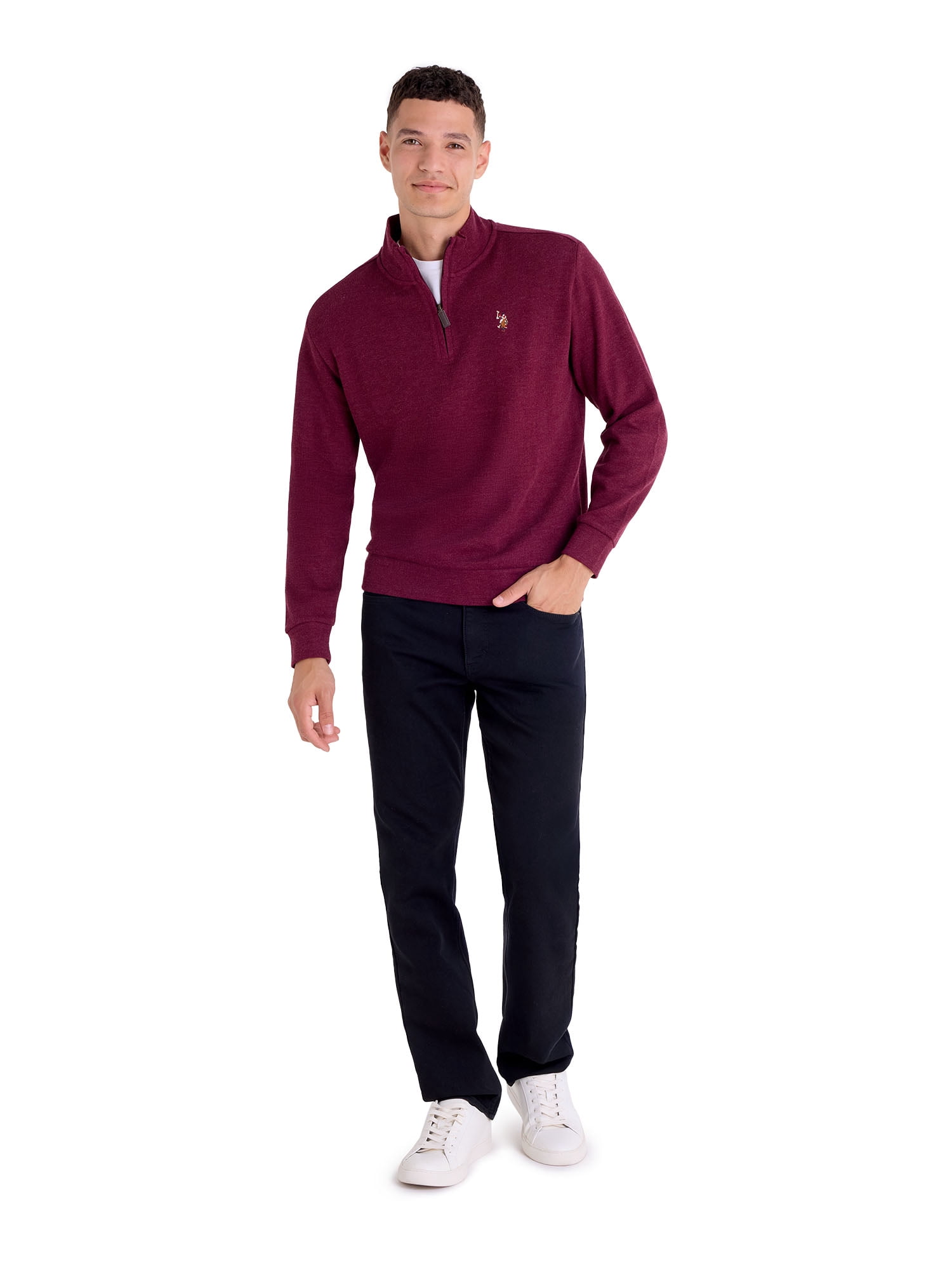 U.S. Polo Assn. Men's Quarter Zip Flatback
