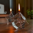 thumbnail image 3 of Glass Oil Lamp Tabletop Oil Candle Smokeless Light For Table Setting Restaurant Style Oil Not Included (cube), 3 of 5