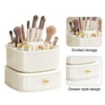 thumbnail image 2 of Square Makeup Organizer with Drawer 5 Slots Cosmetic Display Case (White), 2 of 9