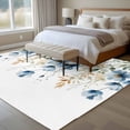 thumbnail image 5 of Blue Spring Floral Large Area Rugs for Bedroom Living Room, Soft Non Slip Carpet Bedside Rug, Weeping Botanical Orange Summer Rectangular Floor Cover Kitchen Accent Rug 5'x7' for Dining Room/Office, 5 of 9