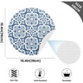 thumbnail image 4 of GZHJMY Blue Moroccan Round PVC Placemats Set of 1, Kitchen Dining Table Decoration（450）, 4 of 7