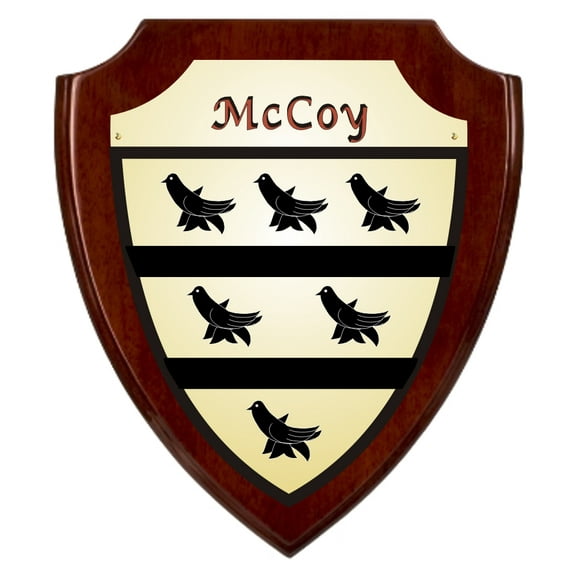 McCoy Irish Coat of Arms Shield Plaque - Rosewood Finish