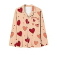 thumbnail image 3 of VBTAPA Cute Pajamas Set for Women Valentine's Day Sleepwear Hearts Print Long Sleeve Nightwear Loungewear Pjs Set Daily Deals Clearance #14Multicolor XXL, 3 of 5