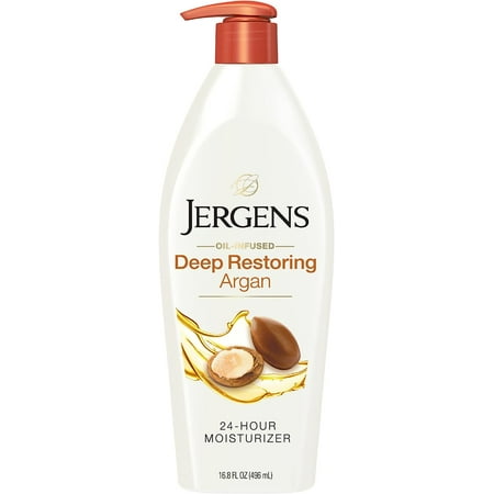 Jergens Deep Restoring Argan Moisturizer Body Lotion Pump, 16.8 Oz, 6 Pack