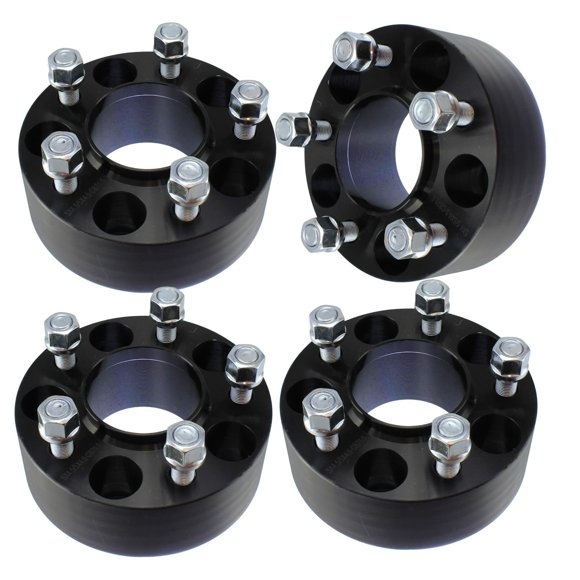 2" 5x4.5 Hubcentric Wheel Spacers - Fits Jeep Wrangler TJ YJ XJ KJ KK ZJ MJ - 2 Inch (50mm), 5x114.3, 71.5mm Hub, 1/2x20 Studs - Set of 4 - Black