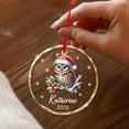 thumbnail image 5 of Personalized Owl Glass Ornament for Christmas Tree 2025, Owl Wearing Santa Hat Ornament Gifts for Boys Girls Friends, Custom Bird Lover Christmas Ornaments with Name/Year, Bird Themed Decor, 5 of 6