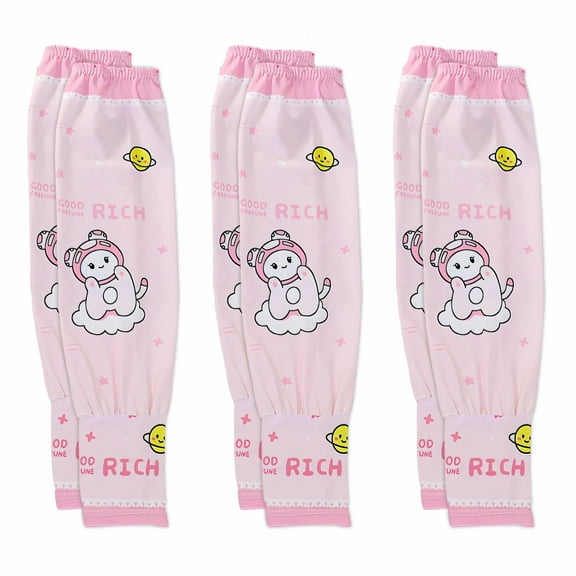 TELOLY 3Pairs Arm Sleeves,Ice Silk Cool UPF50 Polyester Arm Sleeves for Kids,Finger Opening 14.6" Arm Sleeve,Style1