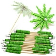 thumbnail image 2 of 80X Palillos de árbol de Verde Palillos Paraguas de Papel, Palillos de Dientes, Palillos de Sombrilla de Cóctel Hechos Una Mano para Decoraciones de Cócteles, 2 of 8