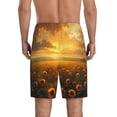 thumbnail image 4 of Lsque Sunflower Sunset Rainfall Mens Sleep Pajama Shorts,Short Pajama Pants, Cotton Ultra-Soft Knit-Large, 4 of 9