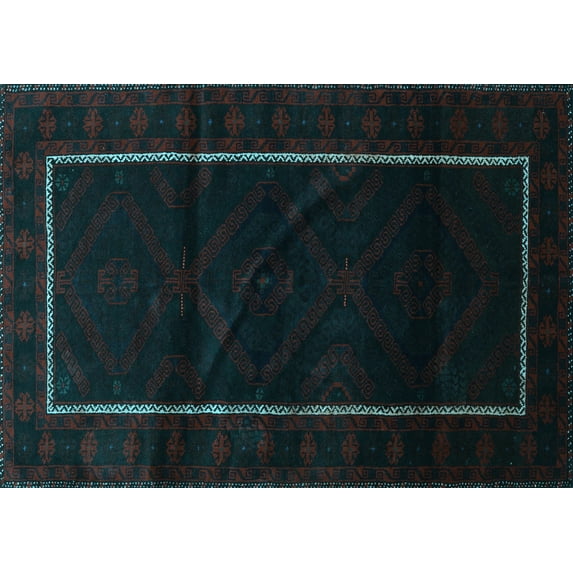 Ahgly Company Indoor Rectangle Persian Light Blue Traditional Area Rugs, 2' x 5'