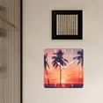 thumbnail image 3 of 14 Inch Wall Clock Battery Operated Square Clock Decorative for Office, Kitchen, Outdoor, Living Room，Beach and Palm Tree At Sunset Design, 3 of 4