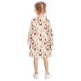 thumbnail image 3 of Girls' long-sleeved dress Christmas Tree Gnome Reindeer Girls' A-line dress with ribbed cuffs Soft and comfortable, 3 of 6