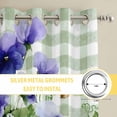 thumbnail image 6 of Spring Easter Kitchen Curtains Window Panels, Purple Floral Summer Botanical Green Plaid Insulated Window Treatment Curtain, Grommet Curtains for Bedroom/Living Room/Bathroom, 2 Piece 52"Wx63"L, 6 of 8