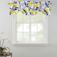 thumbnail image 2 of Summer Lemon Tie Up Valance Curtains for Windows, Kitchen Curtains Window Shades, Watercolor Yellow Blue Garden Floral Light Filtering Roman Curtain Valances for Bedroom/Bathroom/Cafe 42"x18", 2 of 9