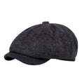 thumbnail image 2 of Men Newsboy Hat Spring Autumn Retro Beret Hat Octagonal Cap English Style Street Cap Warm Cold Weather Headwear Women Painter Hat for Hiking Traveling Shopping, 2 of 8